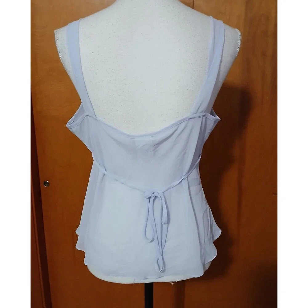 Expressions 2-Piece Lavender Cami Robe Sheer Sequin Collar Nighty Size Medium